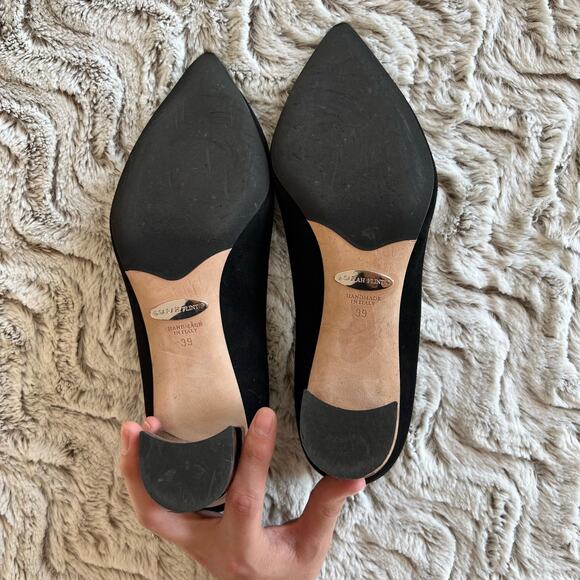 Sarah Flint Made in Italy Perfect Emma Black Suede Block Heel Pump - Picture 11 of 12